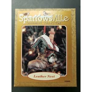 Lowell Davis Sparrowsville Christmas Ornament Ertl New in Box Leather Nest U10